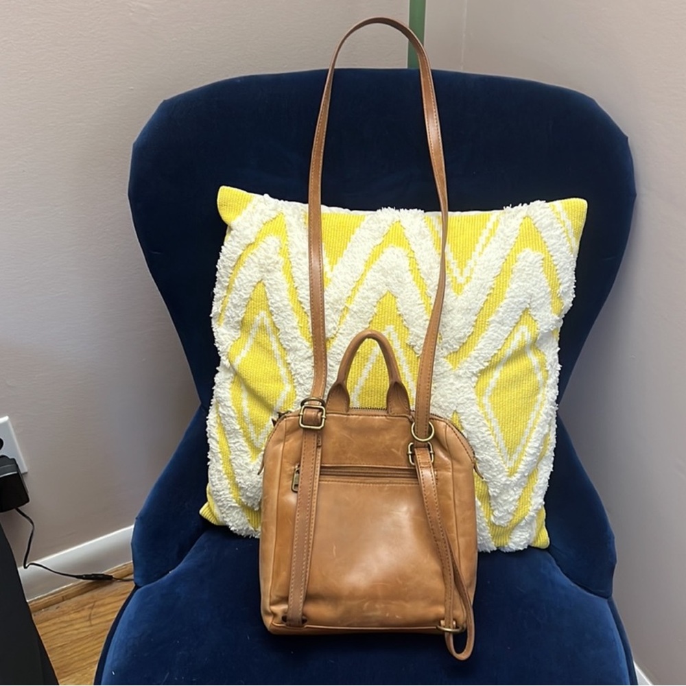 The Sak Tan Embossed Leather Convertible Crossbody Bag Backpack - Picture 4 of 8